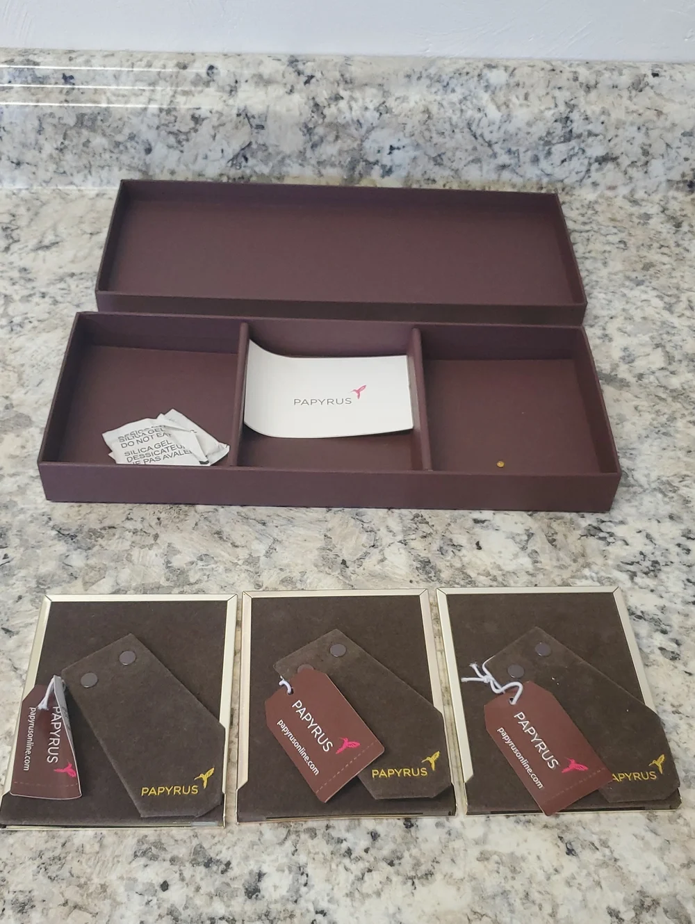 PAPYRUS Rose Gold Mirrored Photo Frame Trio with Gift Box